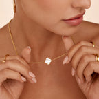 Collar Perla Trébol