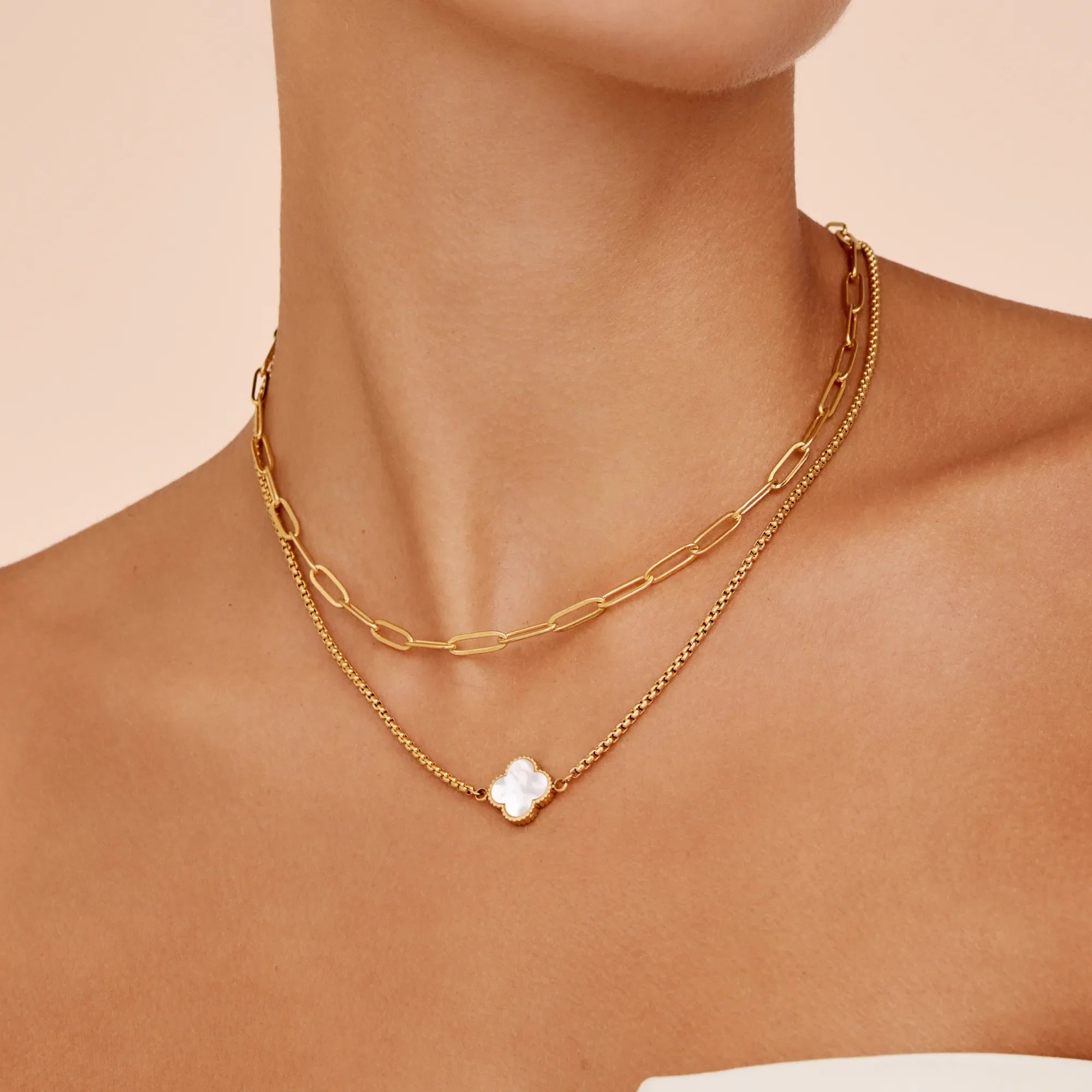 Collar Perla Trébol