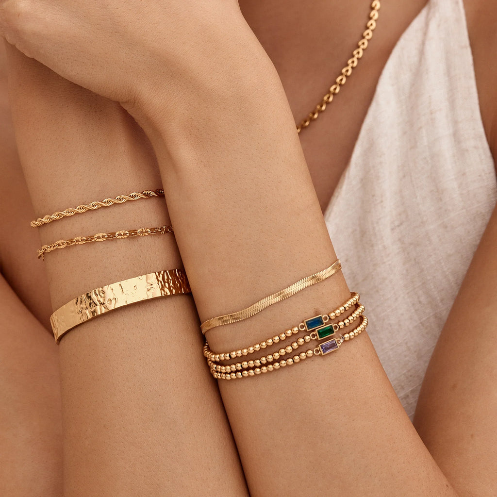 Pulsera Dorada Piedra de Nacimiento